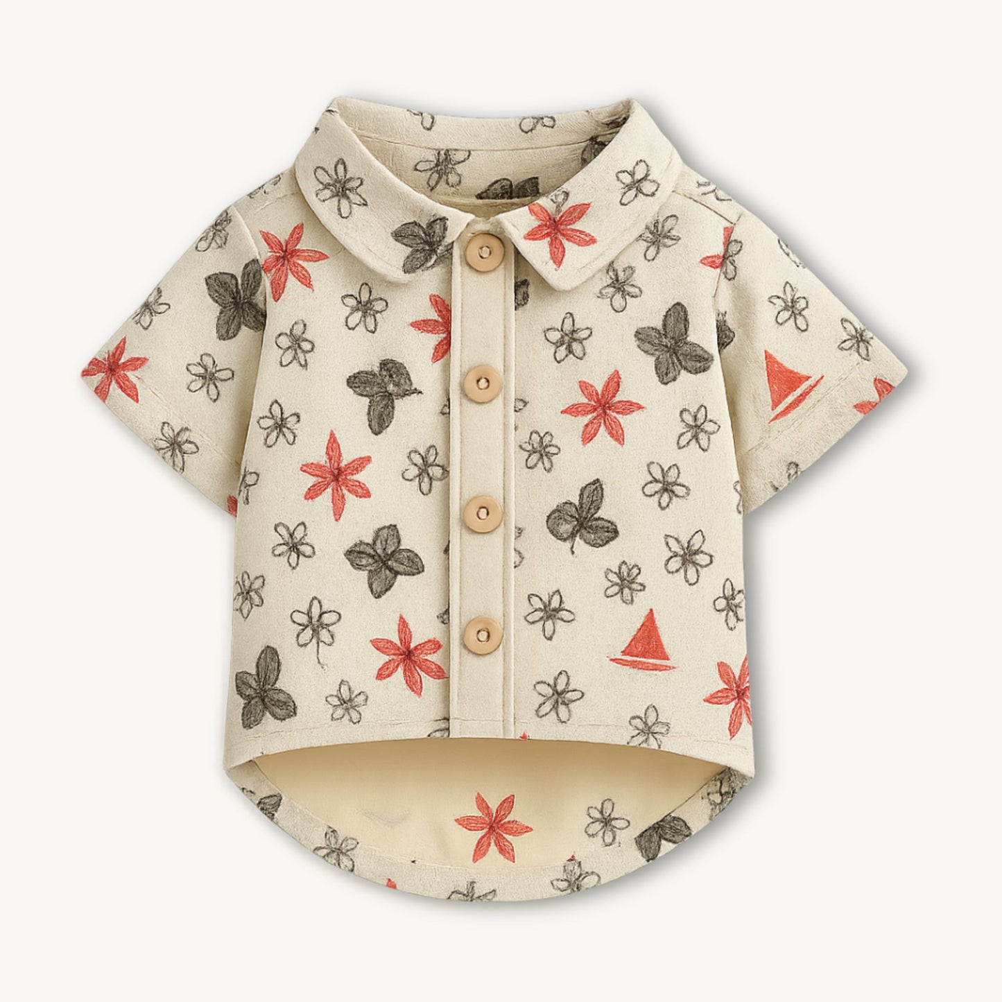 Beige Shirt with Embroidery
