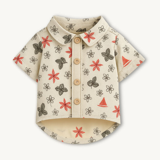 Beige Shirt with Embroidery