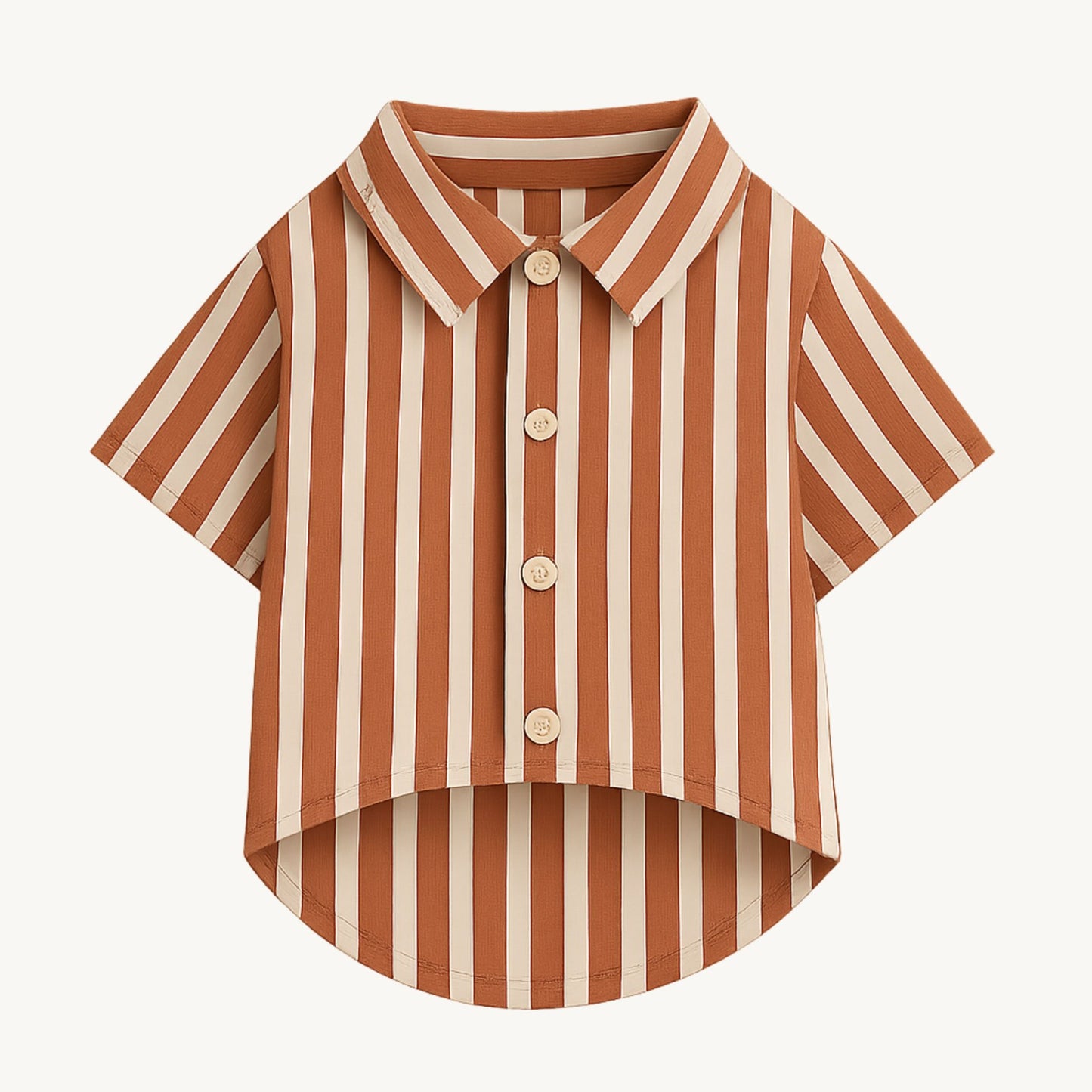 Oxford Striped Shirt (Terracotta Rust)