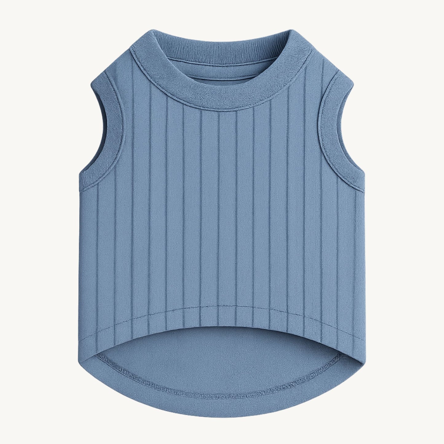 Blue Ribbed Muscle Tee