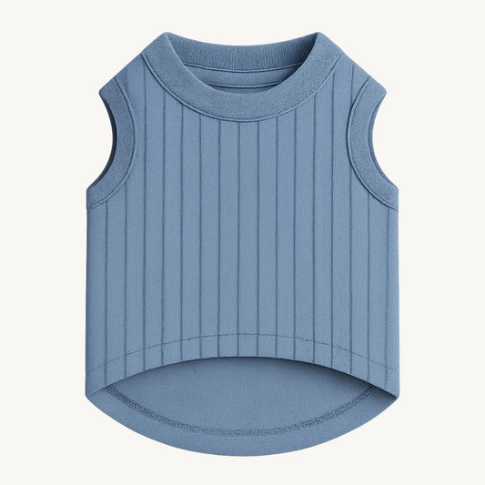 Blue Ribbed Muscle Tee